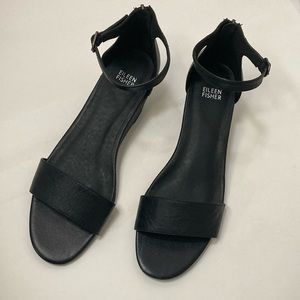 Eileen Fisher Black WedgeSandal Shoes  Size 11
